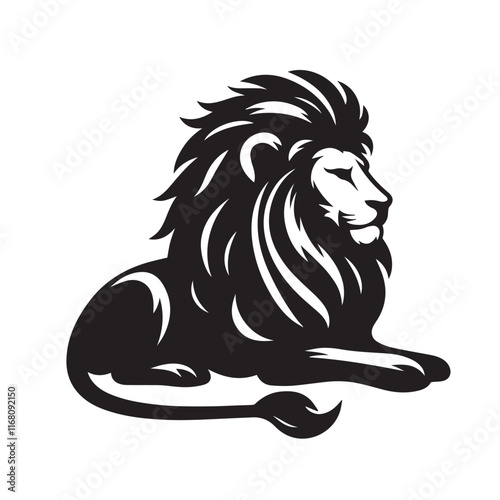 Lion vector silhouette vector black color silhouette