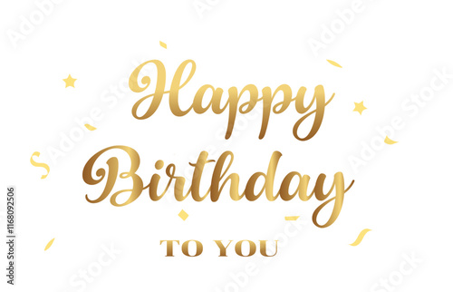 Happy Birthday text card  vector.