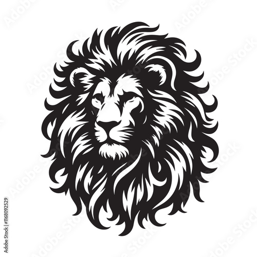 Lion vector silhouette vector black color silhouette