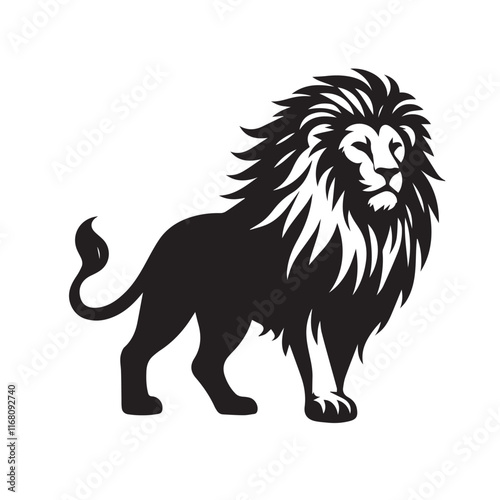 Lion vector silhouette vector black color silhouette