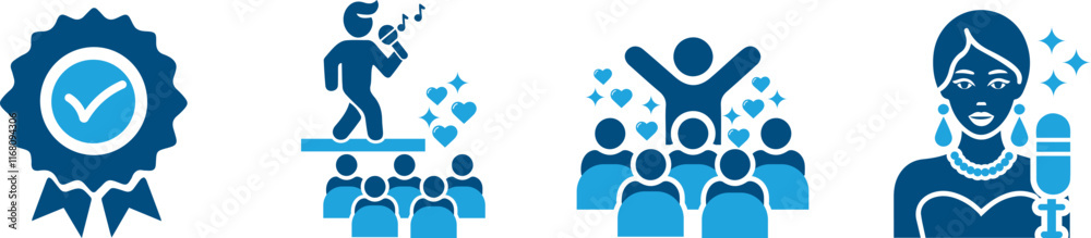 influencer icon set. fan club, follower, community You can easily change the color. influencer icon set. fan club, follower, community You can easily change the color.