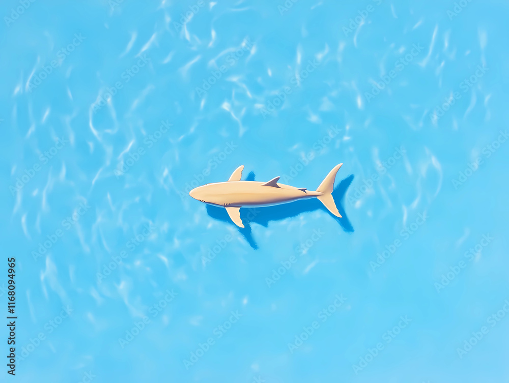 Stealthy Lemon Shark Profile in Natural Underwater Environment Stealthy Lemon Shark Profile in Natural Underwater Environment