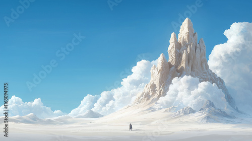 Solitary Figure Before a Cl...