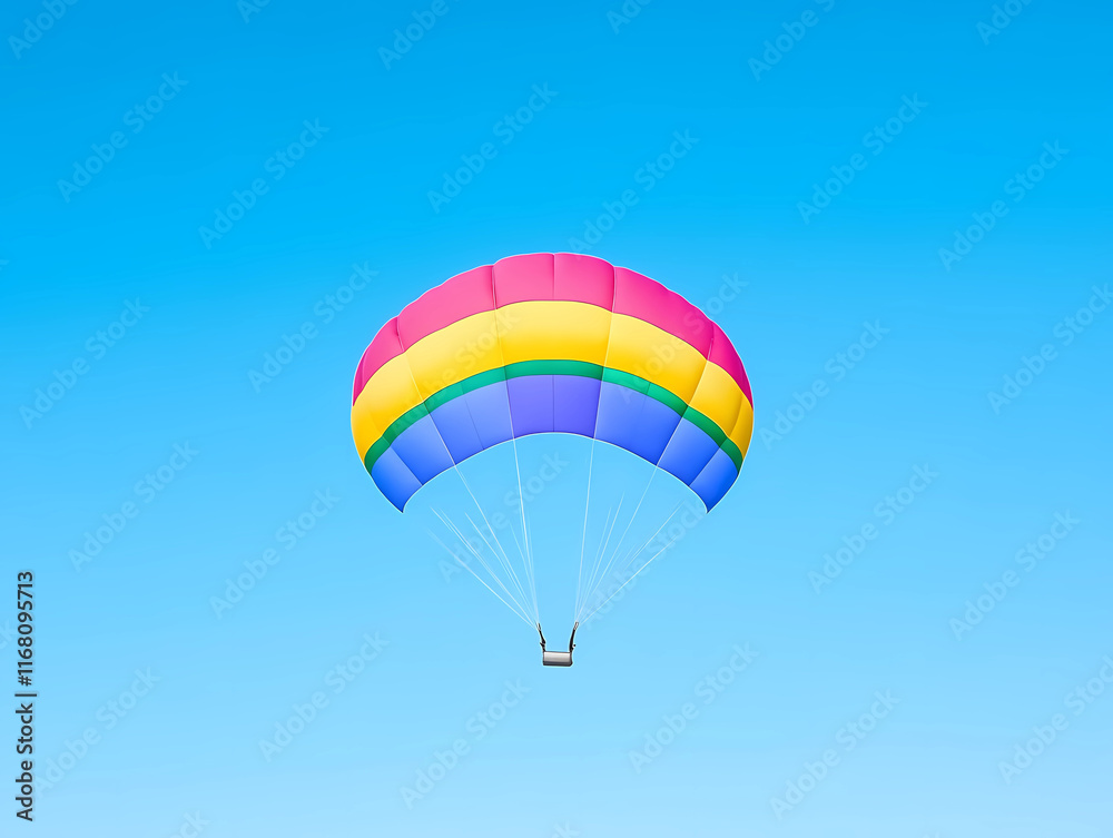 Rainbow Parasail Over Coastal Air: Colorful and Free Rainbow Parasail Over Coastal Air: Colorful and Free