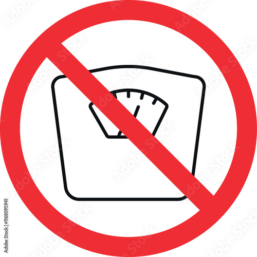 Floor scale weight prohibited icon. Forbidden signs and symbols.