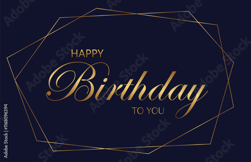Happy Birthday text card  vector.