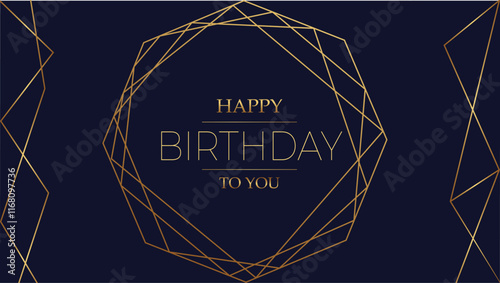 Happy Birthday text card  vector.