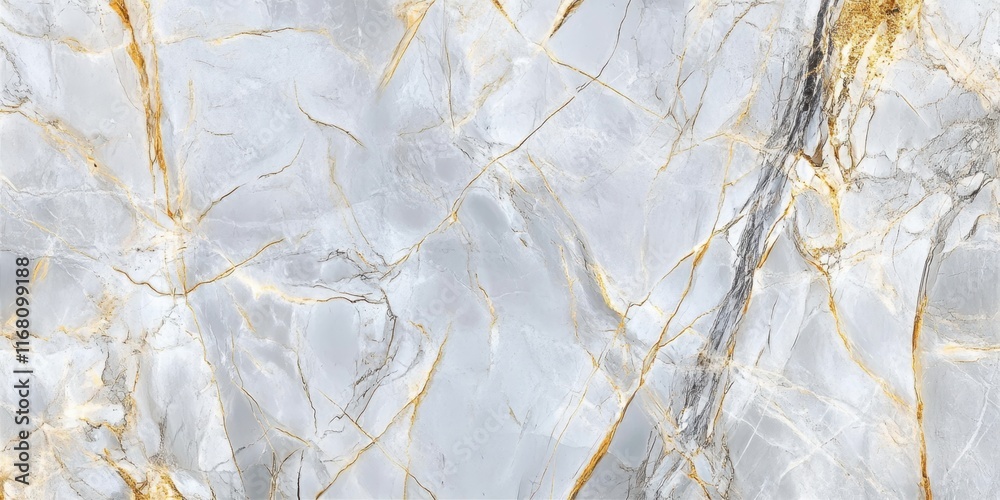 Fototapeta premium Marble texture, white and gold veins, abstract pattern, luxurious background, high resolution, glossy surface, elegant design, smooth curves, natural stone appearance, seamless texture, minimalist aes