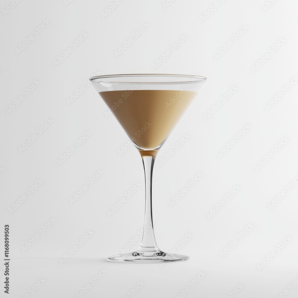 Elegant Cocktail in a Classic Martini Glass on a Minimalist Background for Fine Dining and Celebration Settings