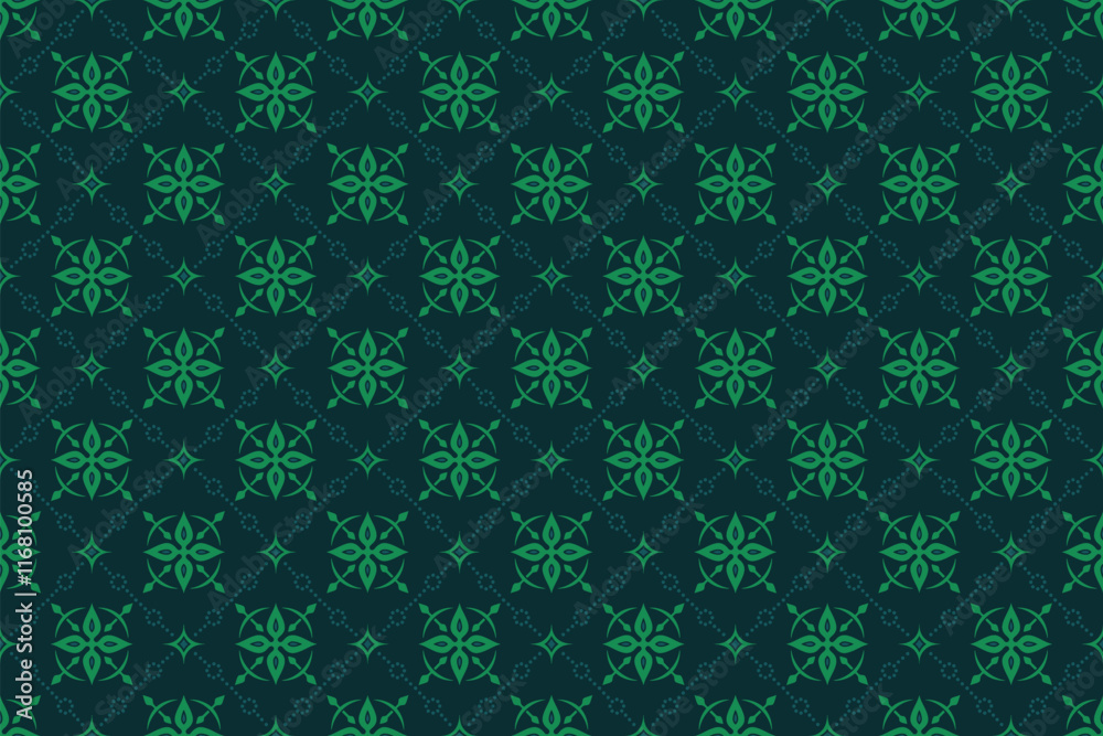 Green Batik Seamless Pattern Green Batik Seamless Pattern