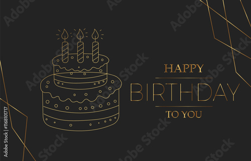 Happy Birthday text card  vector.