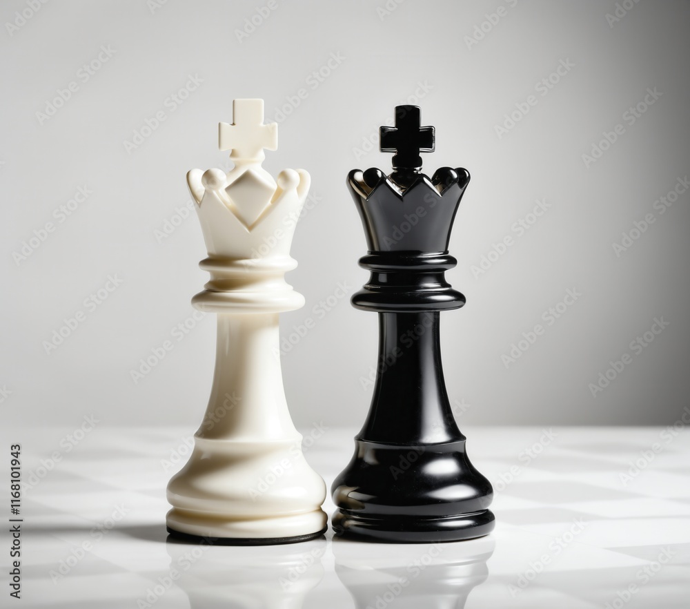 Simple Black and White Chess Pieces Simple Black and White Chess Pieces
