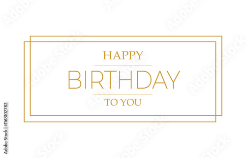 Happy Birthday text card  vector.