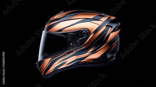 Racing helmet showcase motorsports arena product photography dark studio side view speed and safety themes photo