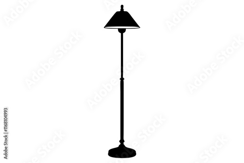 Floor Lamp Silhouette Vector Illustration