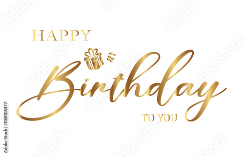 Happy Birthday text card  vector.