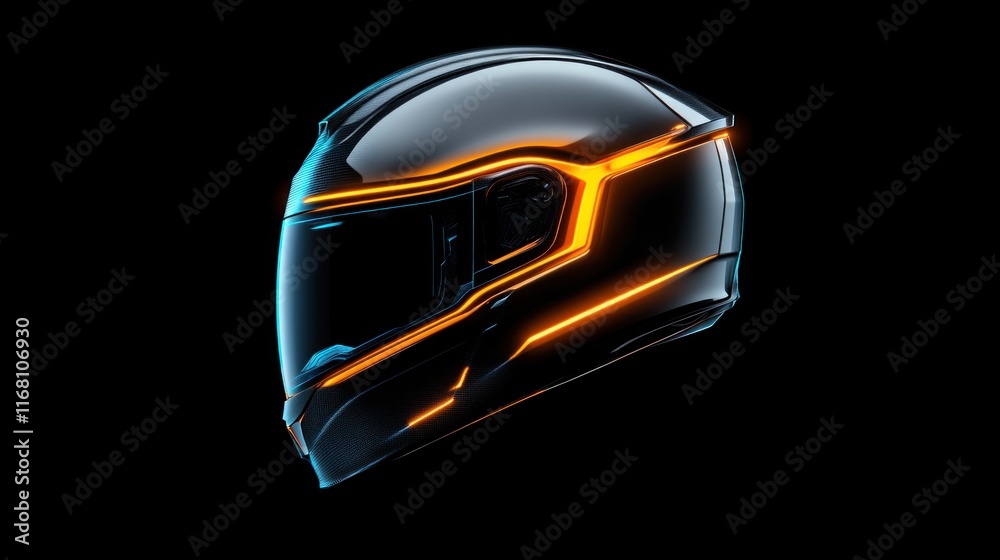 Fototapeta premium High-speed racing event helmet showcase virtual realm 3d render futuristic design close-up safety concept