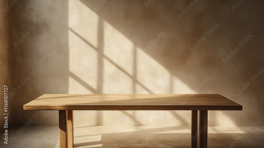 Minimalist Modern Table with Warm Ambient Lighting and Soft Shadows, Perfect for Product Photography or Interior Design Inspiration Minimalist Modern Table with Warm Ambient Lighting and Soft Shadows, Perfect for Product Photography or Interior Design Inspiration