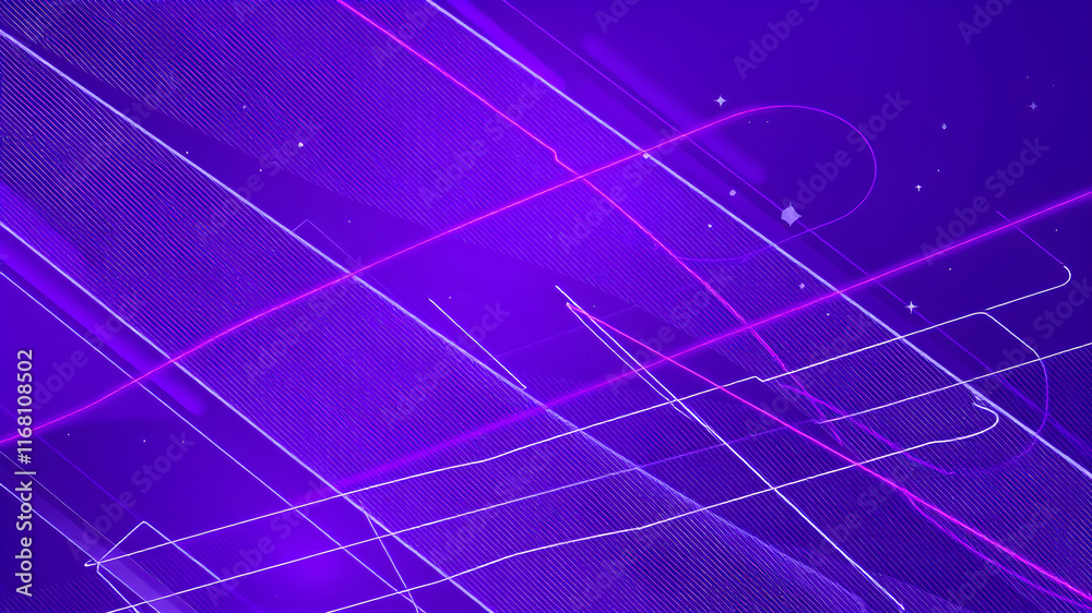 Obraz premium Abstract purple background with lines, technology lines, tech background, Abstract Purple Background with Flowing Lines