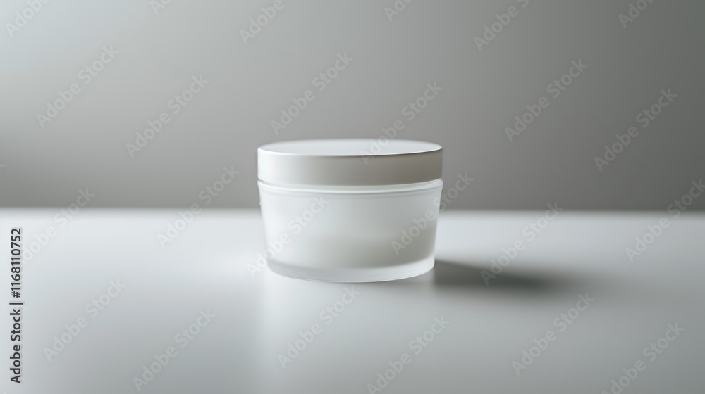 A classic clear glass jar on the beautifull empty background A classic clear glass jar on the beautifull empty background