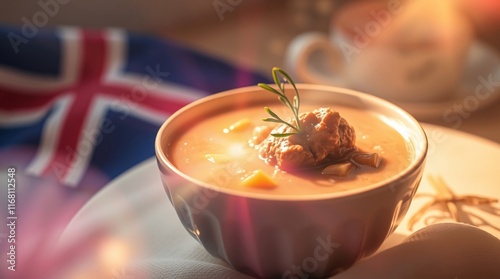 Icelandic Lamb Soup with Iceland Flag