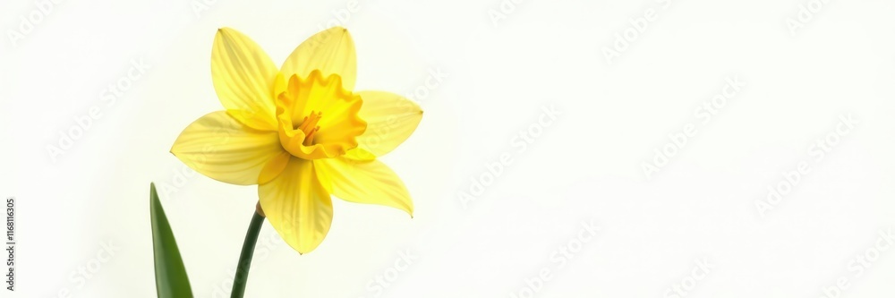 Obraz premium Single daffodil, isolated on white background, freigestellt, daffodil