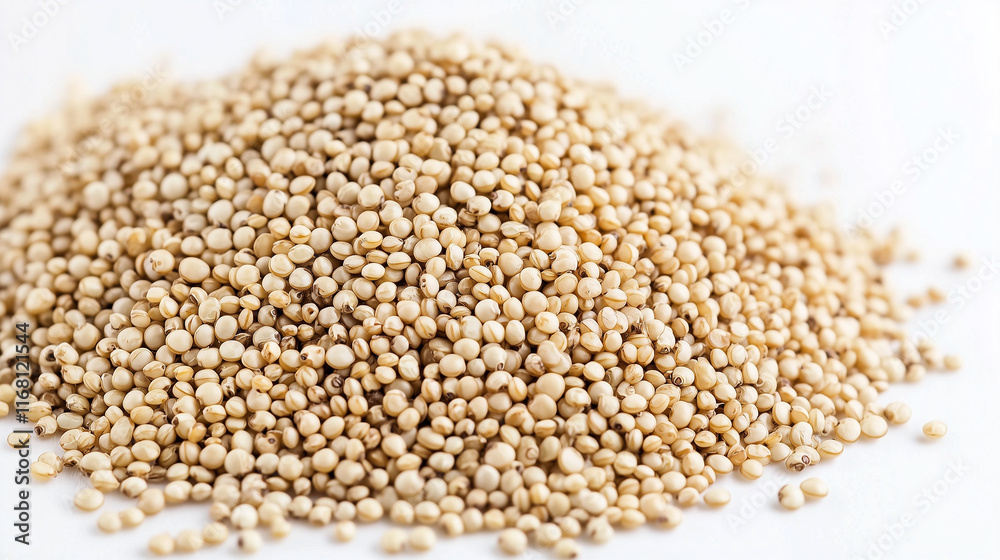 Organic Quinoa Grains: A close-up shot of uncooked quinoa, showcasing its creamy texture and delicate, nutty appearance. Perfect for healthy eating and culinary blogs. Organic Quinoa Grains: A close-up shot of uncooked quinoa, showcasing its creamy texture and delicate, nutty appearance. Perfect for healthy eating and culinary blogs.