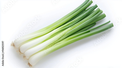 Fresh Green Onions Bundle: A close-up shot of a bunch of green onions, showcasing their vibrant green stalks and white bulbs. The crisp texture and earthy aroma are almost palpable in this image.
