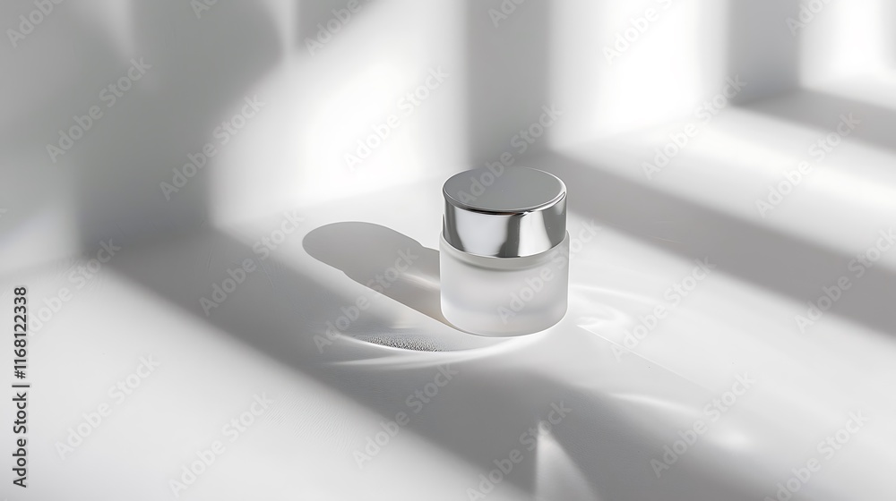 A classic clear glass jar on the beautifull empty background A classic clear glass jar on the beautifull empty background