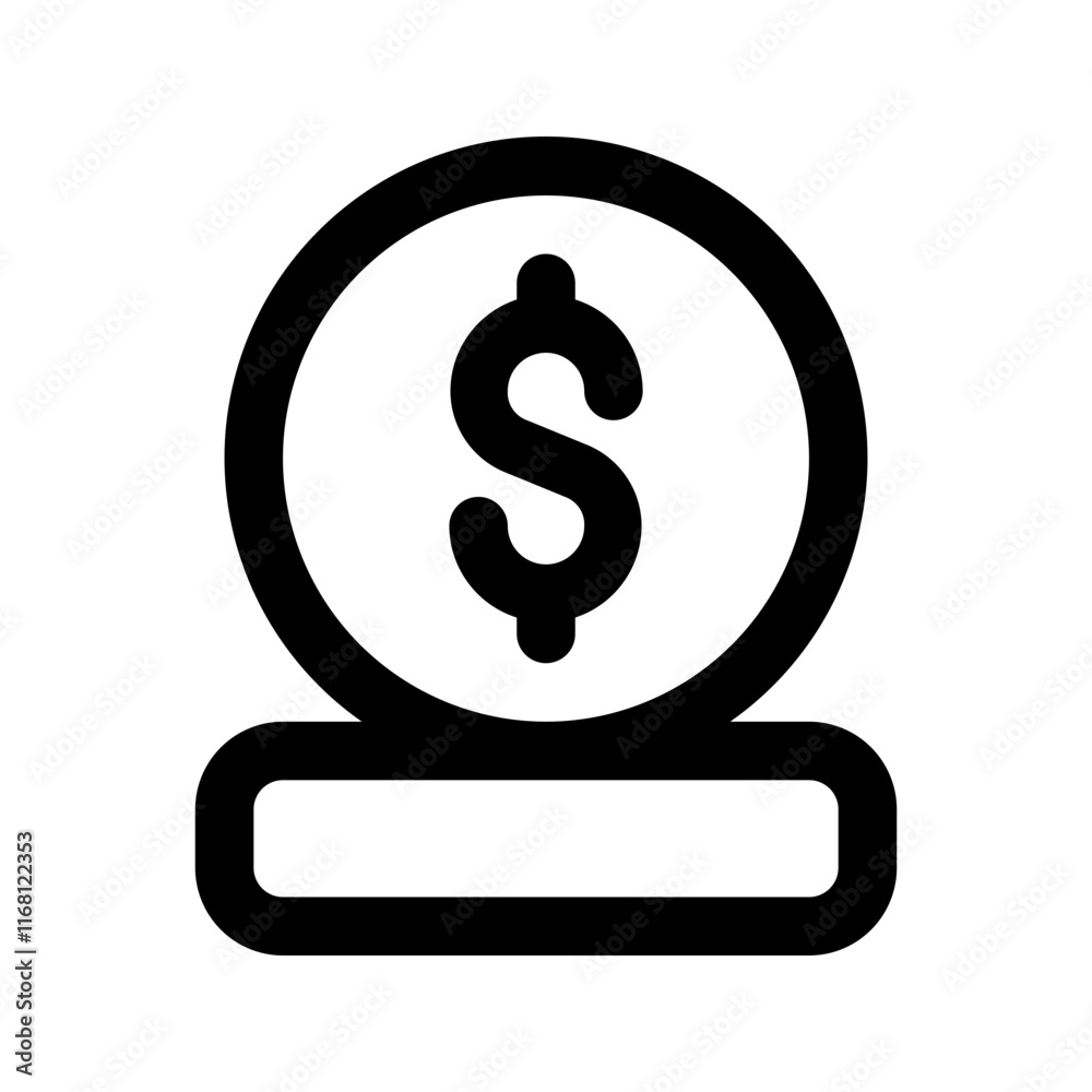 Obraz premium coin line icon