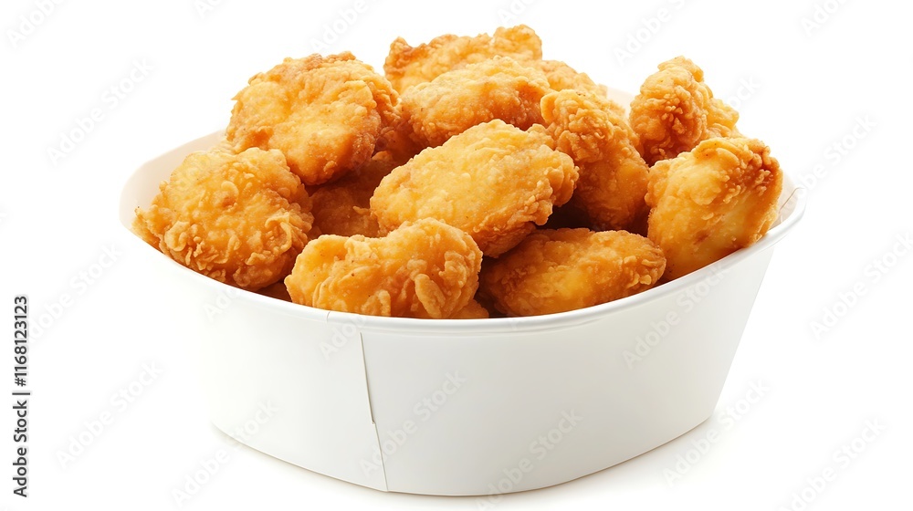 Crispy Chicken Nuggets in a White Carton Crispy Chicken Nuggets in a White Carton