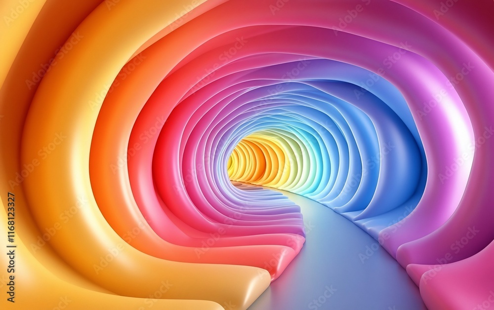 Colorful abstract tunnel with soft curves. Colorful abstract tunnel with soft curves.