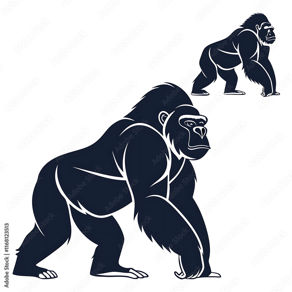 Obraz premium Gorilla vector silhouette illustration