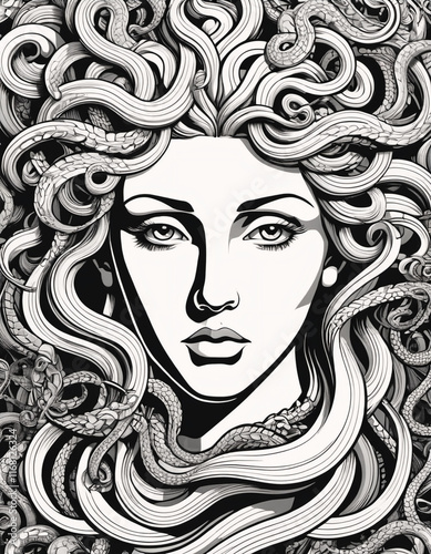 a portrait of meduza in Greek mythology