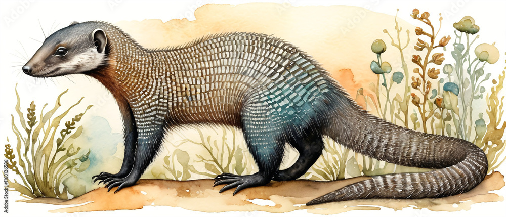 Obraz premium A picture of a mongoose in its natural wildlife habitat