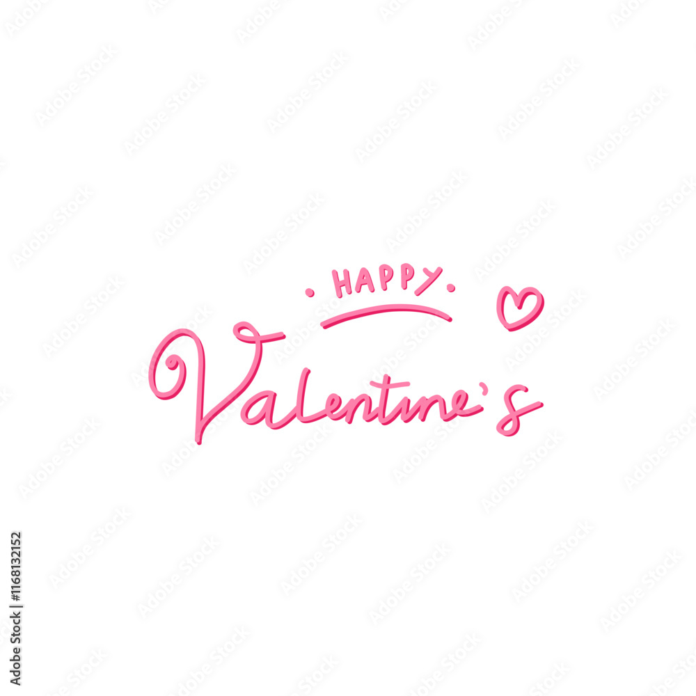 Happy Valentine's Day lettering vector Happy Valentine's Day lettering vector