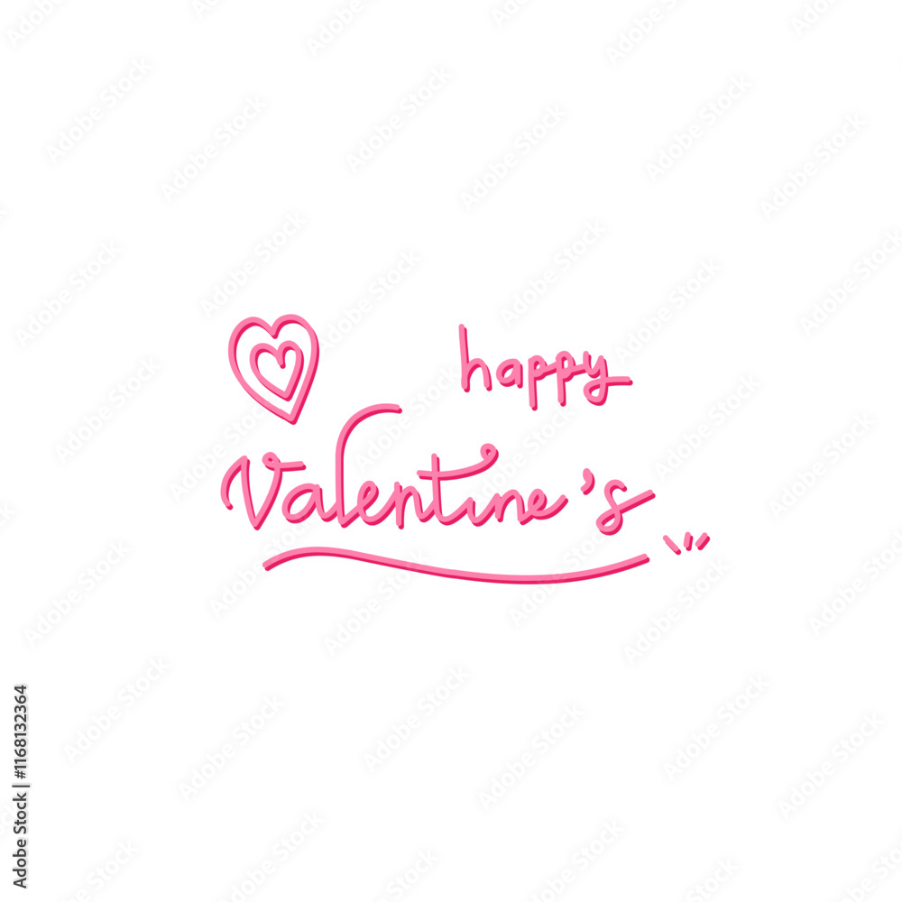 Happy Valentine's Day lettering vector Happy Valentine's Day lettering vector