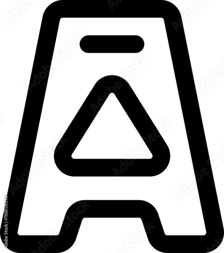 UI Slippery Sign Vector Icon Illustration. Line Style