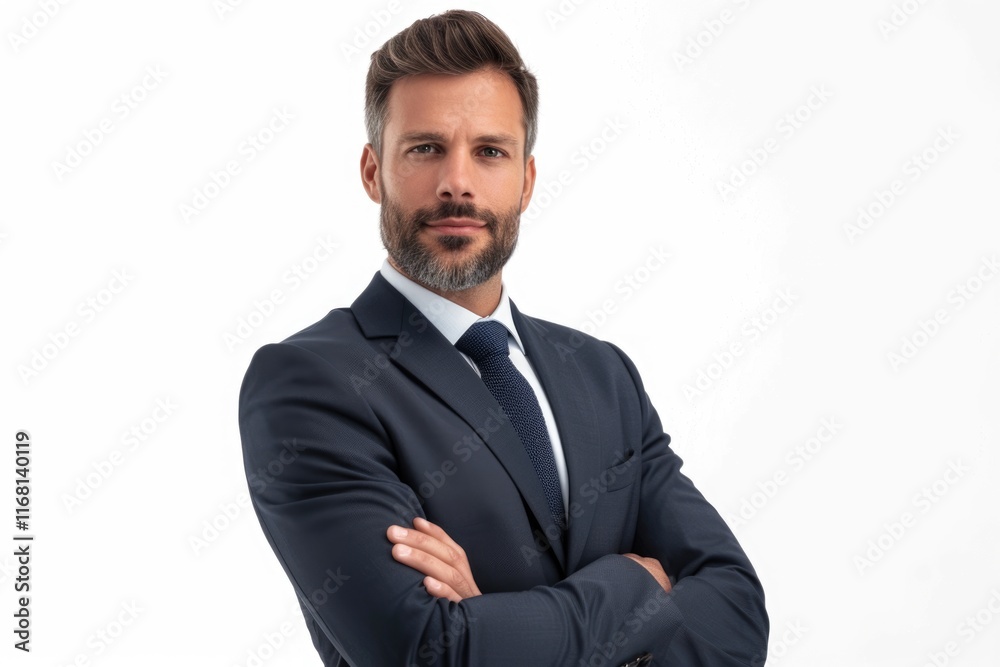 Portrait of Caucasian businessman in formalwear with arms crossed Portrait of Caucasian businessman in formalwear with arms crossed