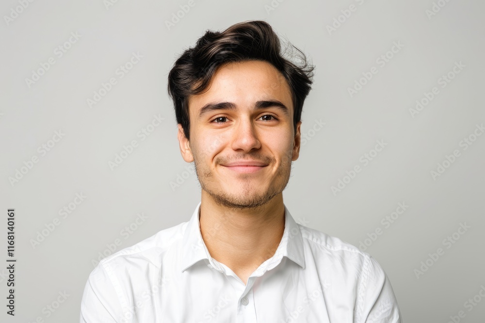 Portrait of successful young man showing positive emotions on white background. Portrait of successful young man showing positive emotions on white background.