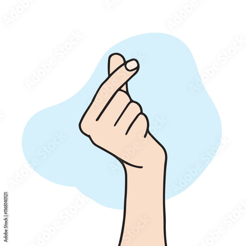 It's a hand gesture illustration that's doing a heart motion with hands. Hand-drawn vector elements