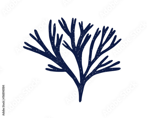Alga, sea coral plant. Organic seaweed. Marine flora, underwater undersea bra...