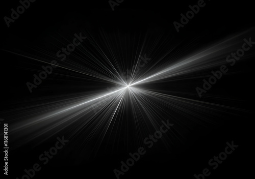 Abstract Light Rays Burst: A Dynamic Black and White Visual