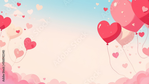 illustration background representation of love,Valentine's Day concept.