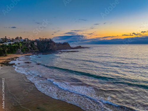 Aerial Sunrise at the Seaside in Malua Bay photo