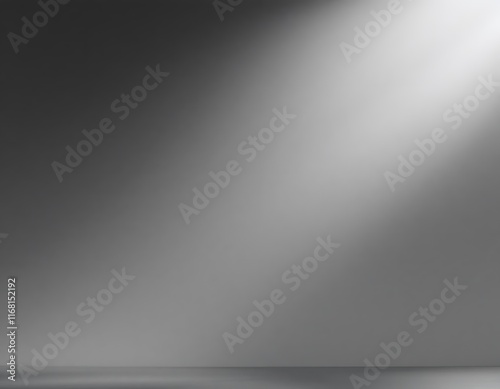 Monochromatic Light Beam on Gray Studio Background