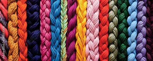 Vibrant Braided Yarns: A Colorful Textile Tapestry