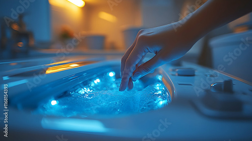 Hand Adding Laundry Detergent To Washing Machine