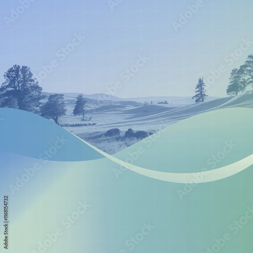 winter landscape with mountains