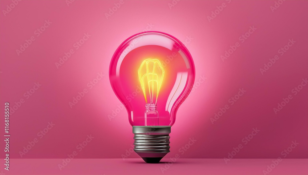Light bulb on pink background with copy space. Glowing light bulb symbol of new idea, innovation, concept, inspiration, creativity, glowing, ideas, Light bulb on pink background with copy space. Glowing light bulb symbol of new idea, innovation, concept, inspiration, creativity, glowing, ideas,